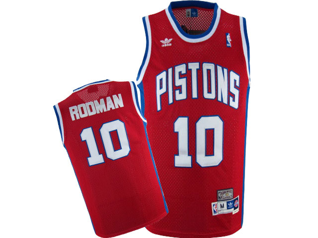  NBA Detroit Pistons 10 Dennis Rodman Swingman Throwback Red Jersey